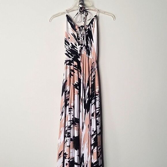 Rachel Pally XS Harrison Dress Lace Up Bust Boho Sexy Halter Maxi Long Gown - Picture 7 of 11